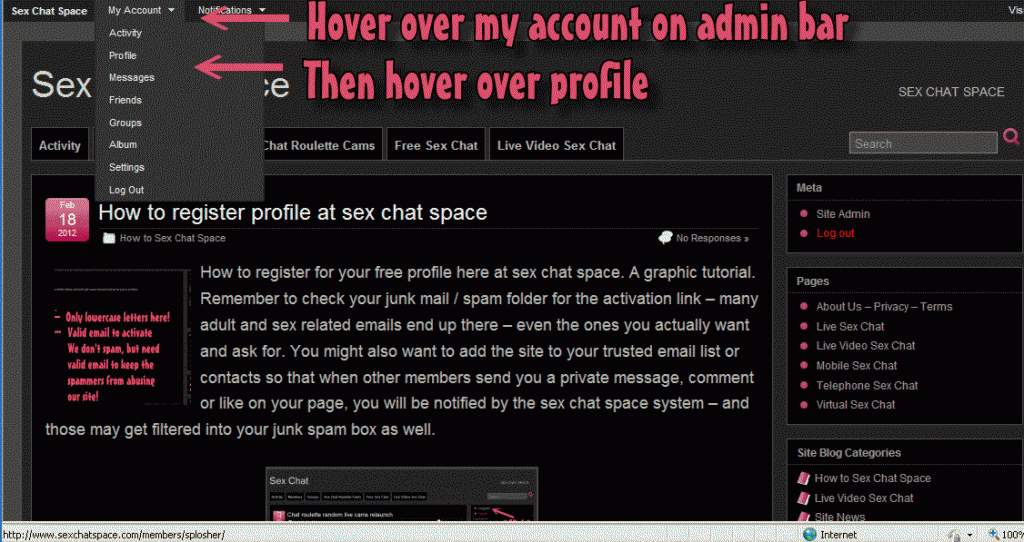 sex chat space how-to add a profile pic